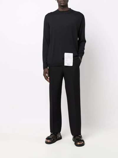 Ballantyne Logo Patch Cashmere Jumper In Schwarz