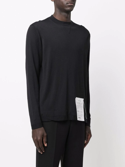 Ballantyne Logo Patch Cashmere Jumper In Schwarz