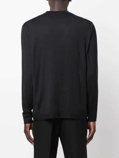 Ballantyne Logo Patch Cashmere Jumper In Schwarz