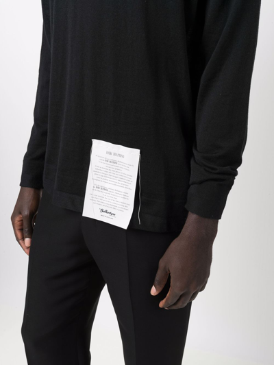 Ballantyne Logo Patch Cashmere Jumper In Schwarz