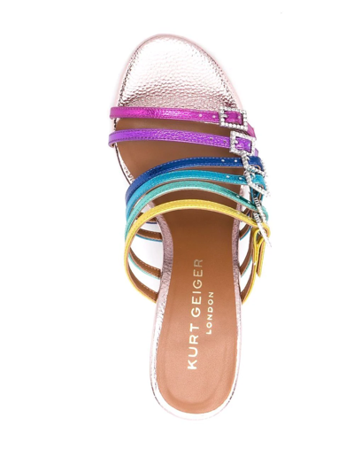 Shop Kurt Geiger Buckled Colour-block Sandals In Rosa