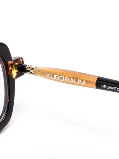 Kuboraum Tortoiseshell-effect Square-frame Glasses In Braun