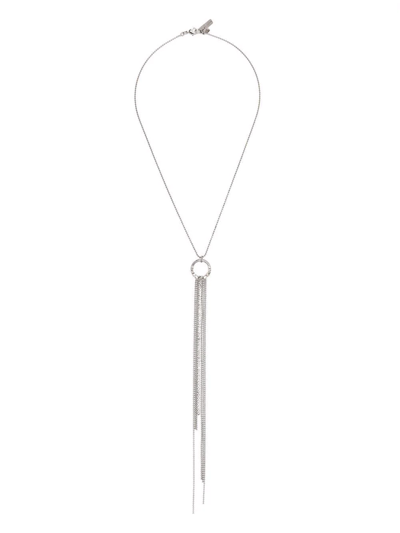 Shop Peserico Crystal-chain Drop Necklace In Silber
