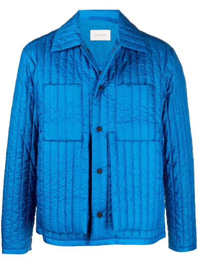 Shop Craig Green Quilted Single-breasted Jacket In Blau