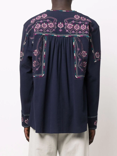 Shop Isabel Marant Phardy Embroidered Shirt In Blau