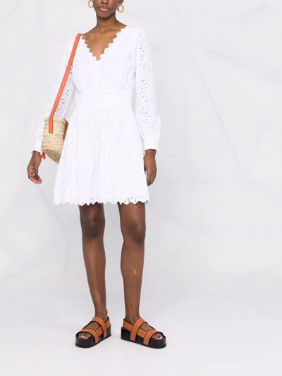 Michael Michael Kors M Michael Kors Womans White Poplin Dress In Weiss