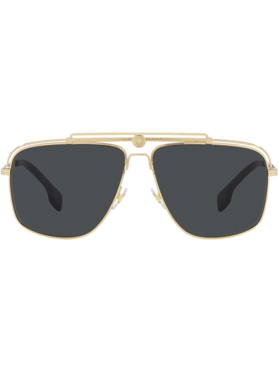 Versace Men's Ve2242-100287 Fashion 61mm Gold Sunglasses In Grey
