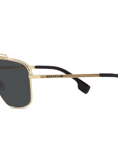 Shop Versace Pilot-frame Sunglasses In Grey