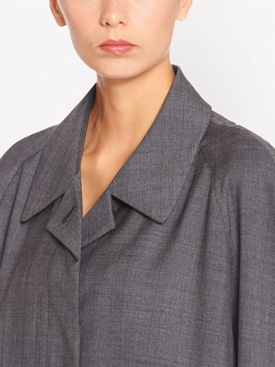 Miu Miu Single-breasted Prince Of Wales Check Wool Coat In Grey