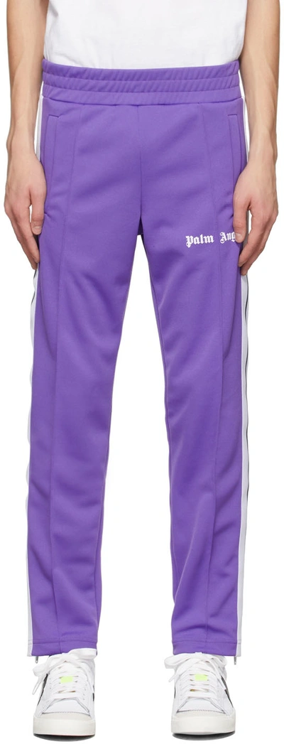Shop Palm Angels Purple Track Lounge Pants In Purple White