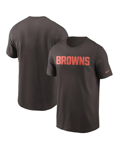 Shop Nike Men's  Brown Cleveland Browns Team Wordmark T-shirt