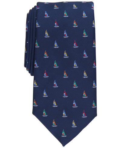 Shop Club Room Men's Classic Sailboat Neat Tie, Created For Macy's In Navy