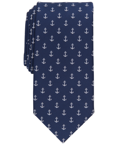 Shop Club Room Men's Anchors Away Tie, Created For Macy's In Navy