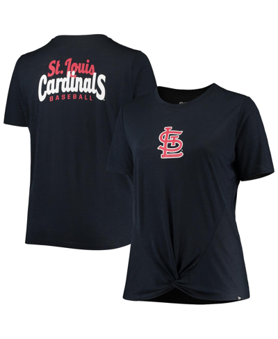 Shop New Era Women's  Navy St. Louis Cardinals Plus Size 2-hit Front Knot T-shirt