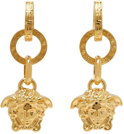 Shop Versace Gold Palazzo Earrings In D00o Gold