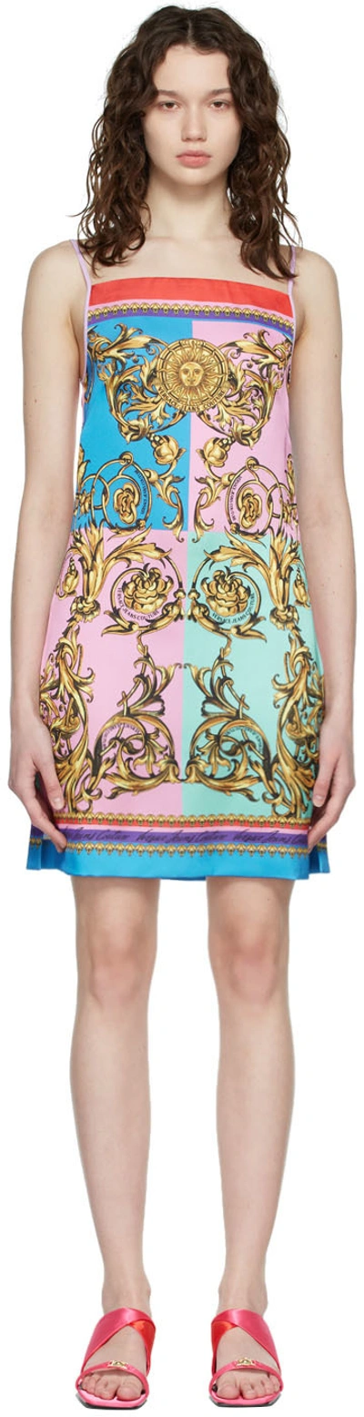 Versace Jeans Couture Regalia Baroque Colour-block Dress In Pink | ModeSens