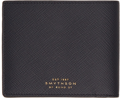 Shop Smythson Navy Panama Bifold Wallet