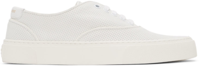 Shop Saint Laurent White Venice Low-top Sneakers In 9030 White