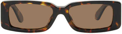 Shop Anine Bing Tortoiseshell Napa Sunglasses In Brown