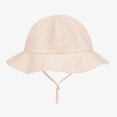 Shop Chloé Girls Pink Cotton Sun Hat