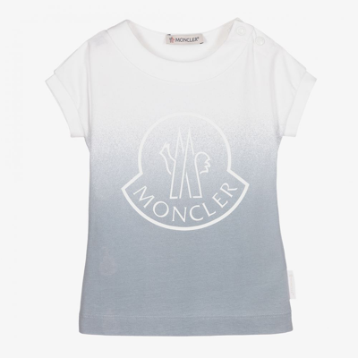 Shop Moncler Girls Grey Cotton Logo Dress