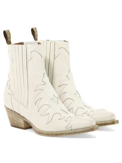 Shop Sartore "western" Ankle Boots In White