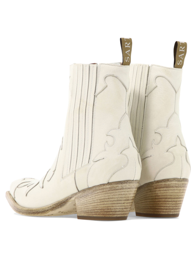 Shop Sartore "western" Ankle Boots In White
