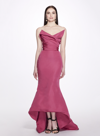 Shop Marchesa Strapless High-low Gown