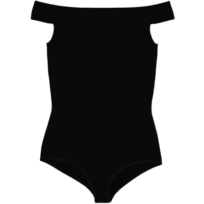 Shop Alaïa Ladies Black Off-the-shoulder Knit Bodysuit, Brand Size 42 (us Size 8)