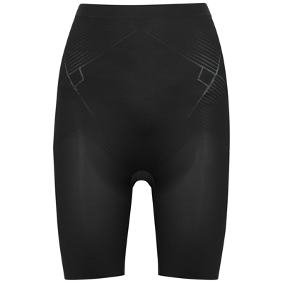 Shop Spanx Thinstincts 2.0 High-waist Mid-thigh Shorts In Black
