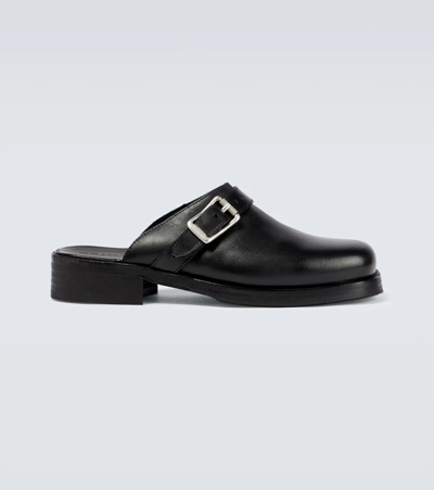 Shop Our Legacy Camion Leather Mules In Black Leather