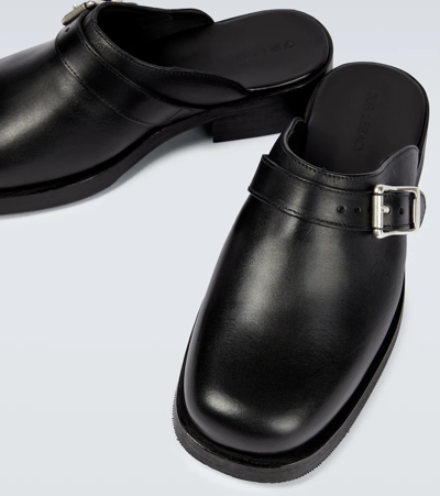 Shop Our Legacy Camion Leather Mules In Black Leather