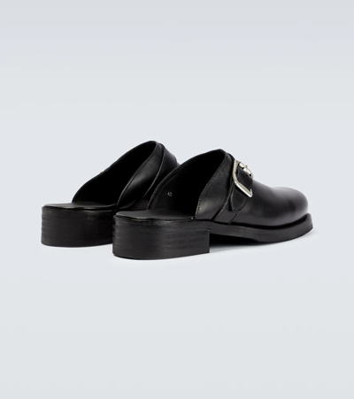 Shop Our Legacy Camion Leather Mules In Black Leather