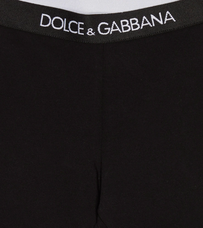 Shop Dolce & Gabbana Baby Cotton-blend Leggings In Nero