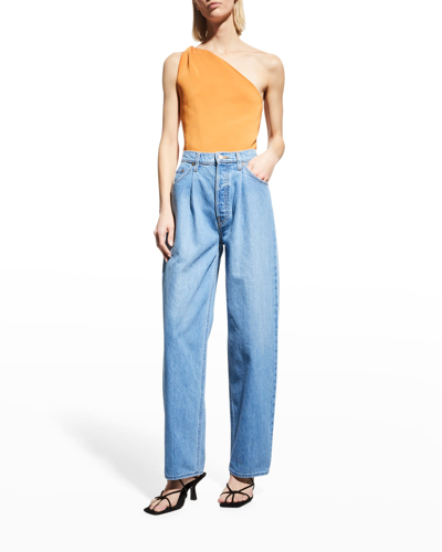 Shop Mother The Pleated Fun Dip Puddle Wide-leg Jeans In Nothing Else Like
