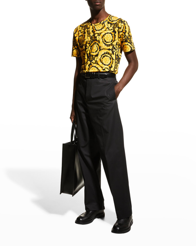 Shop Versace Men's Barocco 92 T-shirt In Blackgold