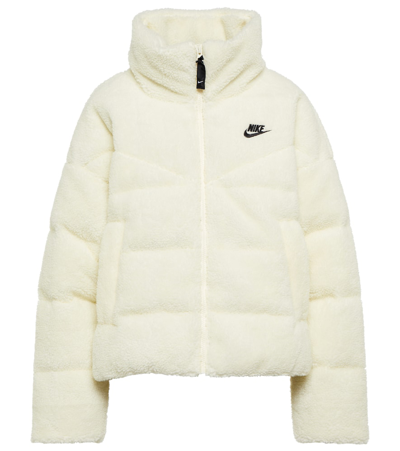 Shop Nike City Therma-fit Faux Fur Puffer Jacket In Cashmere/black