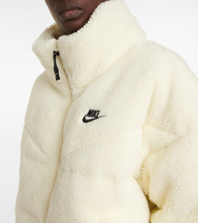 Shop Nike City Therma-fit Faux Fur Puffer Jacket In Cashmere/black
