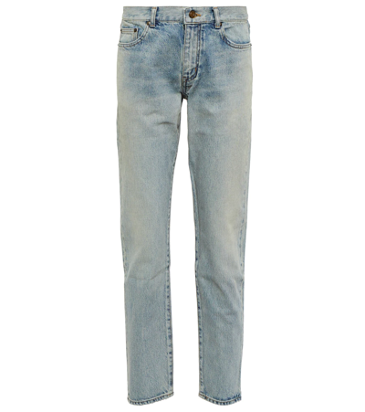 Shop Saint Laurent Low-rise Boyfriend Jeans In Blue