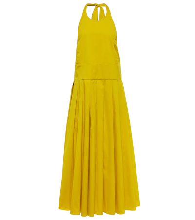 Shop 's Max Mara Perseo Cotton-blend Poplin Midi Dress In Girasole