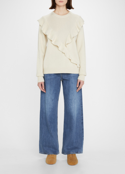 Shop Chloé Wide-leg Ankle Denim Pants