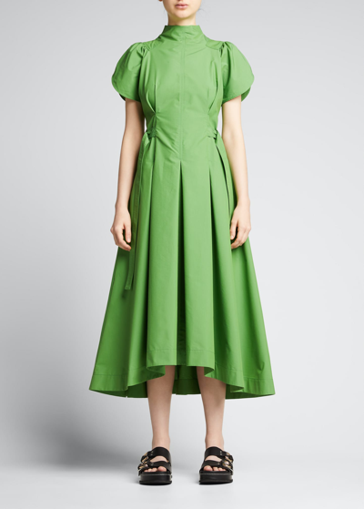 3.1 Phillip Lim / フィリップ リム Puff Ss Side-tie Cotton Poplin Flare Dress ...