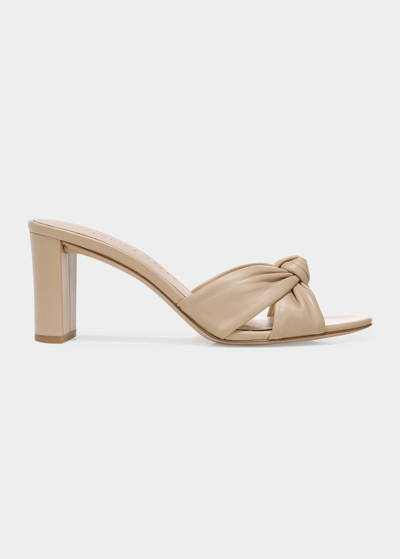 Shop Veronica Beard Ganita Knotted Leather Sandals In Nude Leather