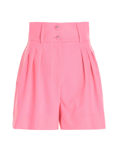Shop Dolce & Gabbana High Waist Pleated Shorts In Pink