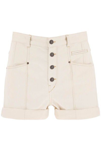 Shop Isabel Marant Button Detailed Shorts In White