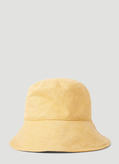 Shop Isabel Marant Loiena Denim Bucket Hat In Yellow