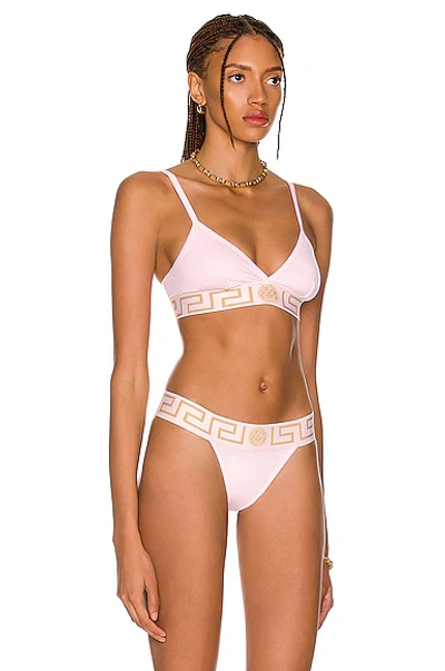 Versace Greca Border Triangle Bralette In Candy