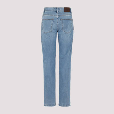 Shop Brioni Cotton Pants Jeans In Blue