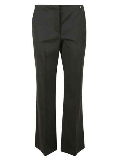 Shop Versace Concealed Trousers In Black