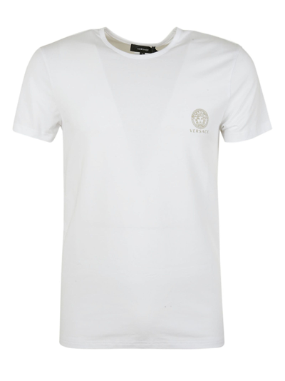 Shop Versace Slim Fit Logo T-shirt In White